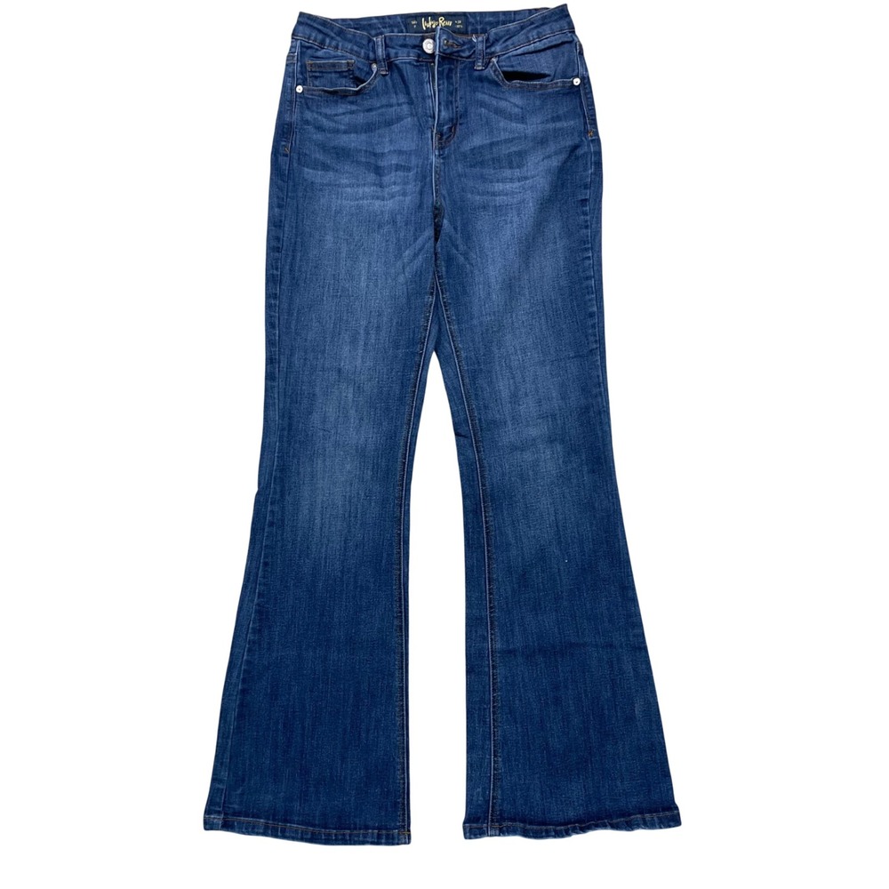 Indigo Rein Y2K Flare Jeans Medium Wash High Rise Size 11 W29 L32.5 Blue Denim
